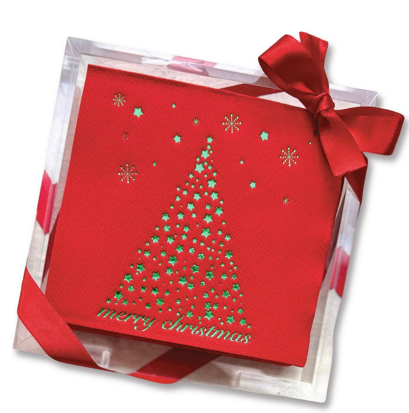 Merry Christmas Acrylic Hostess Cocktail Napkin Set