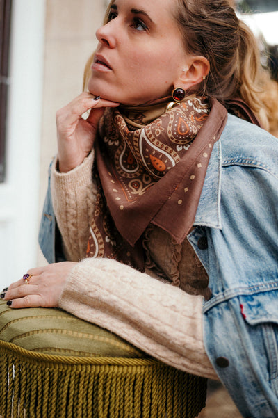 Rodeo Cappuccino Cotton Bandana Scarf