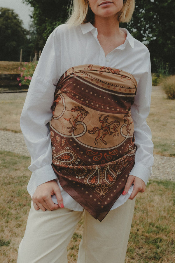 Rodeo Cappuccino Cotton Bandana Scarf