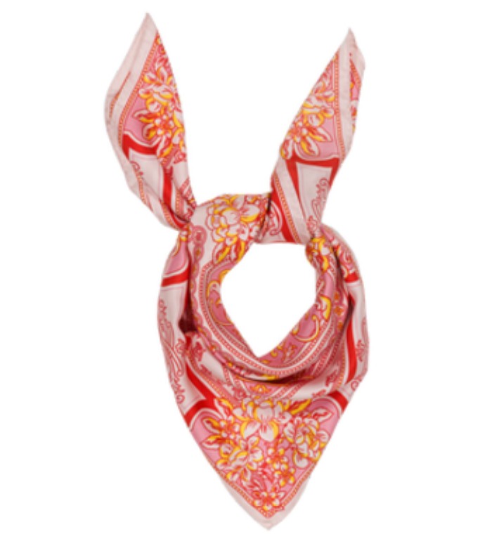 Rosy Mosaic Silk Scarf