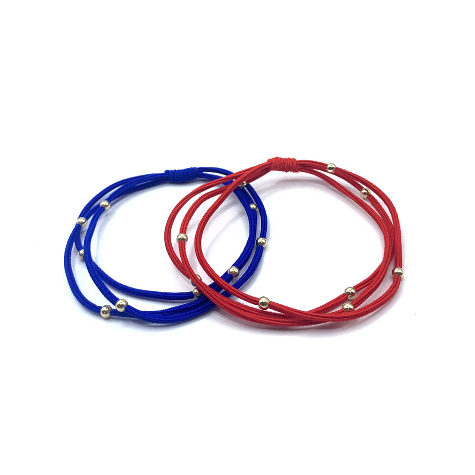 Royal Blue & Red Hair Bands