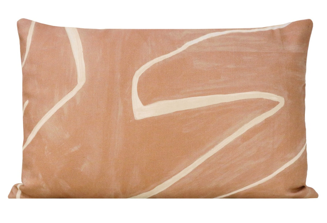 Salmon & Cream Lumbar Pillow