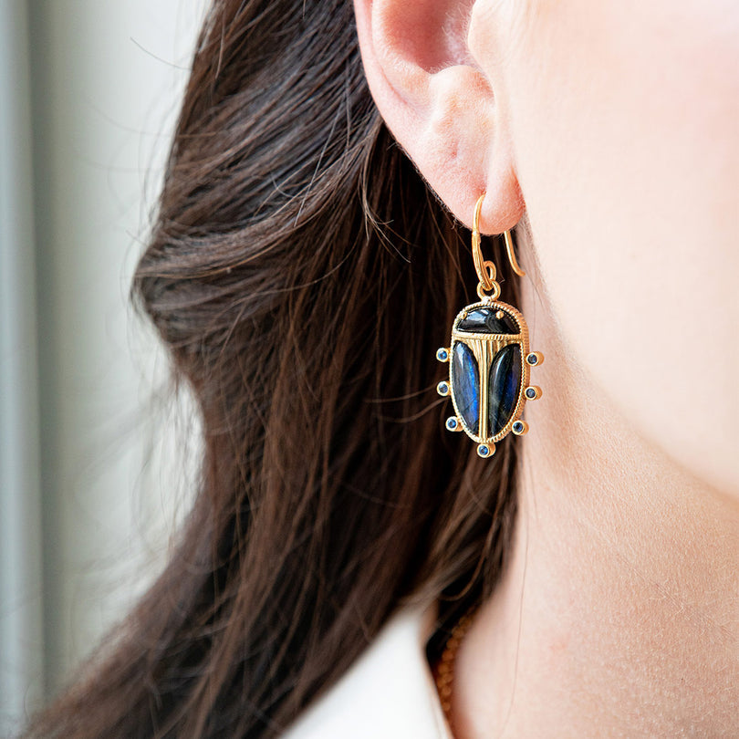 Scarab Petite Drop Earrings