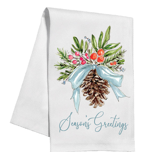 Seasons Greetings Pinecone Towel