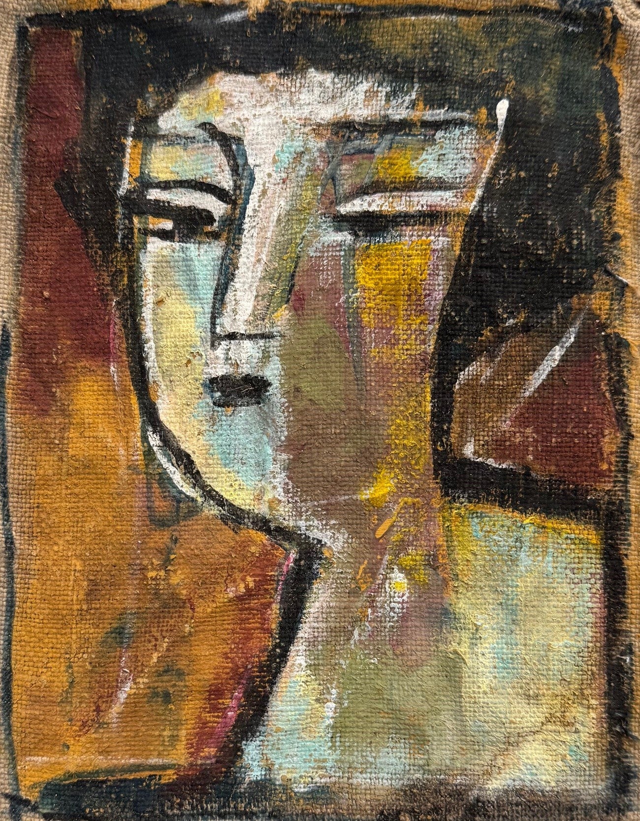 Heritage - Abstract Portrait in Orange (8 x 6.5)