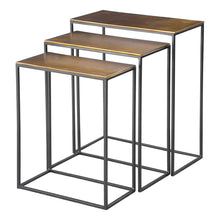 Load image into Gallery viewer, S/3 Gold &amp; Black Nesting Tables
