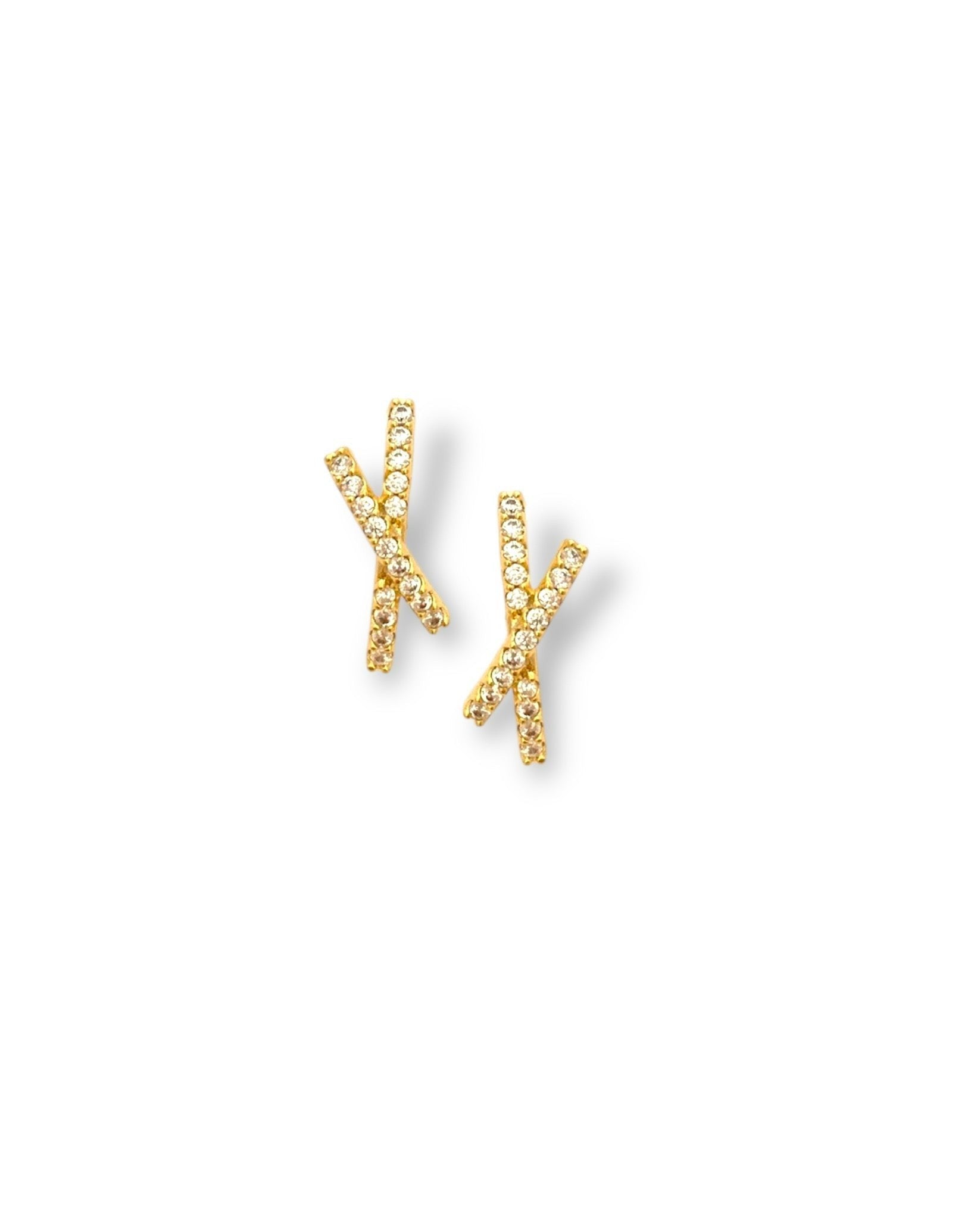 Gold Sienna X-Shaped Studs