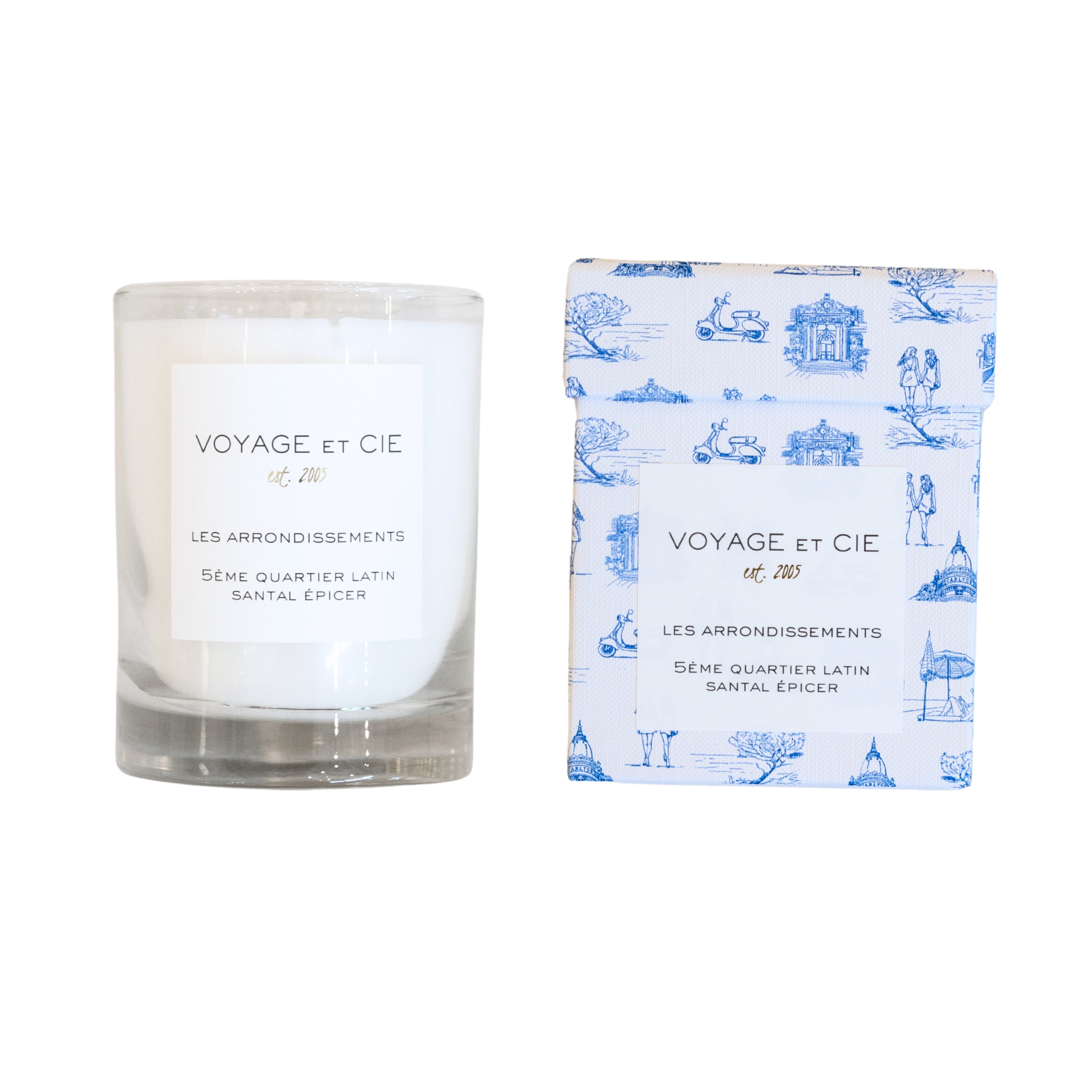Toile Blue Santal Epicer Highball Candle