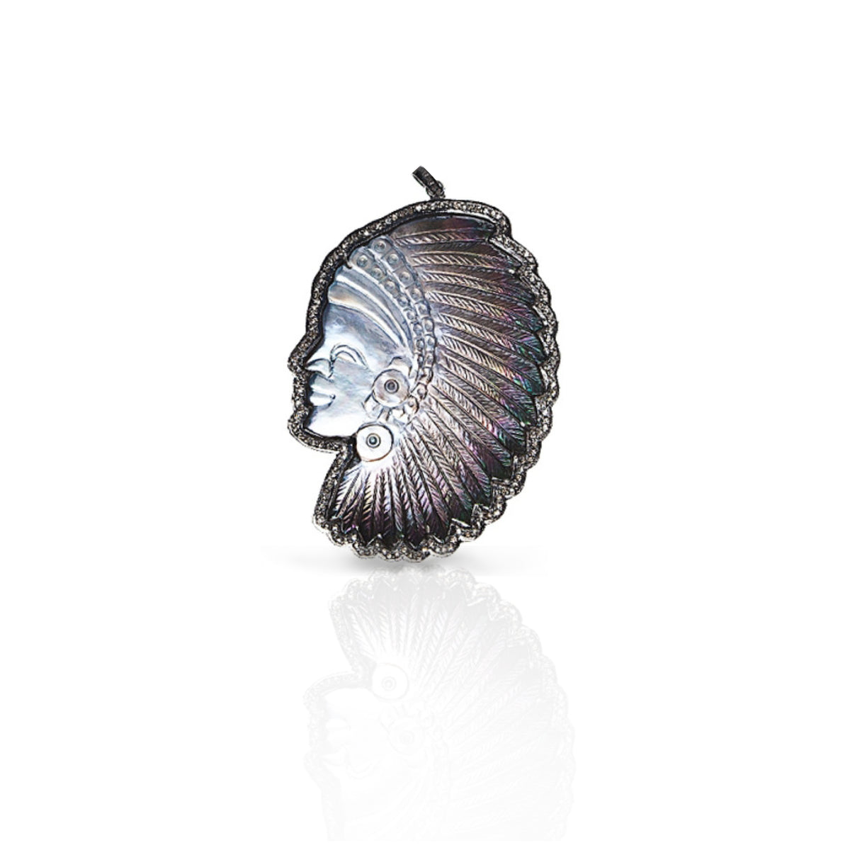 Small Grey Headdress Pendant