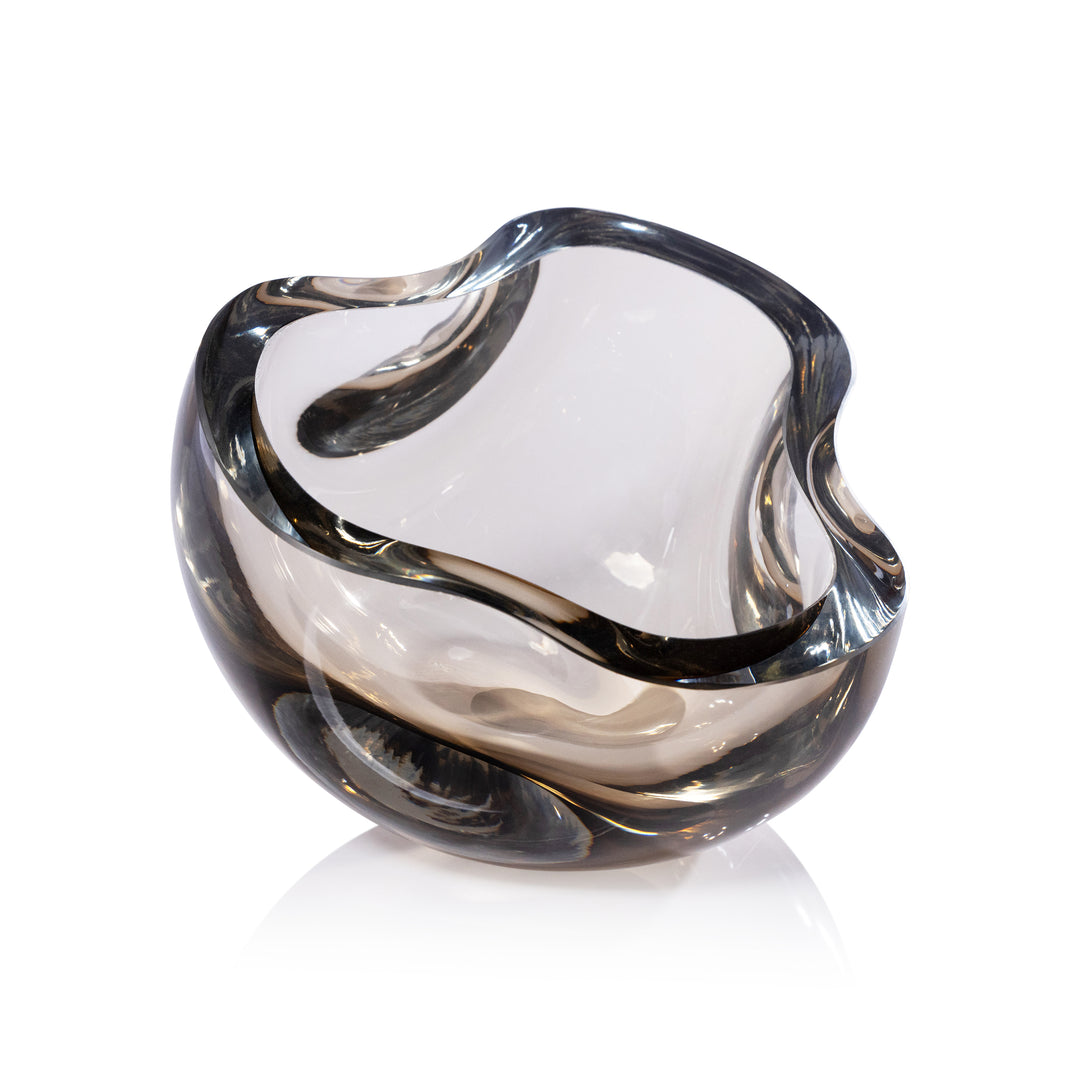Taupe Glass Bowl 6.25x5.5