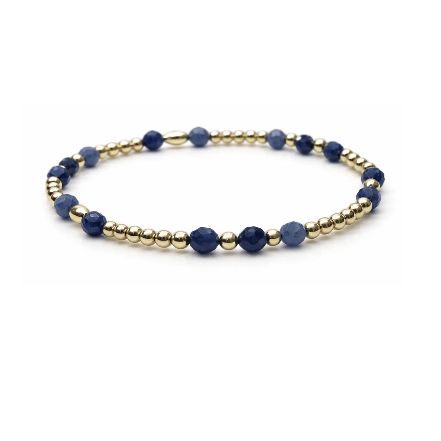 Sodalite & 14K GF Beaded Bracelet
