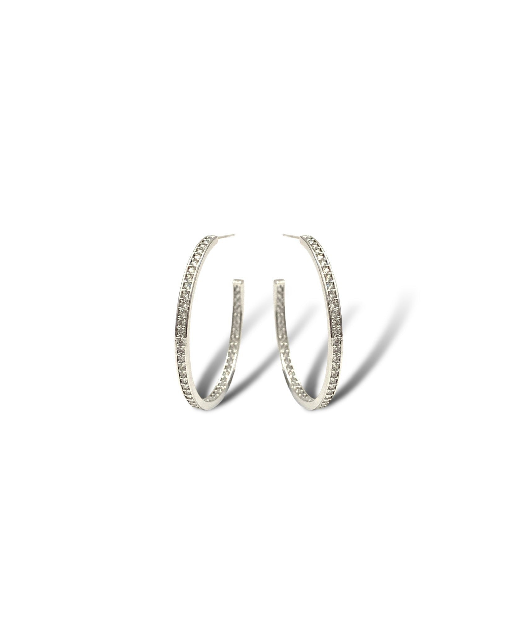 White Gold Sofia Thin Inside Out Hoops