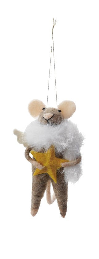 Mouse with Star Felt Ornament