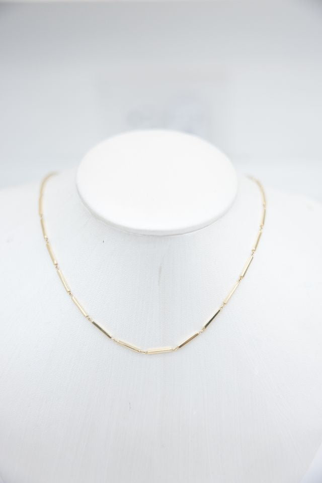 14K Stick Chain Necklace 16"