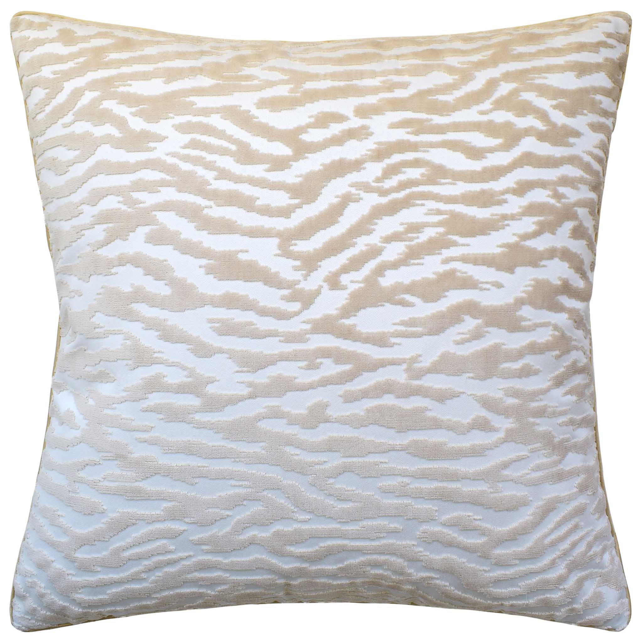 Tadoba Velvet Pillow w/ Beige Reverse