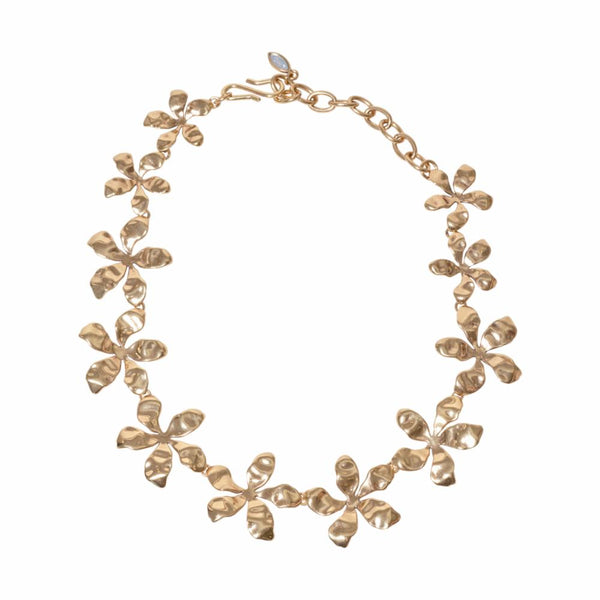 Gold Floral Collar Necklace