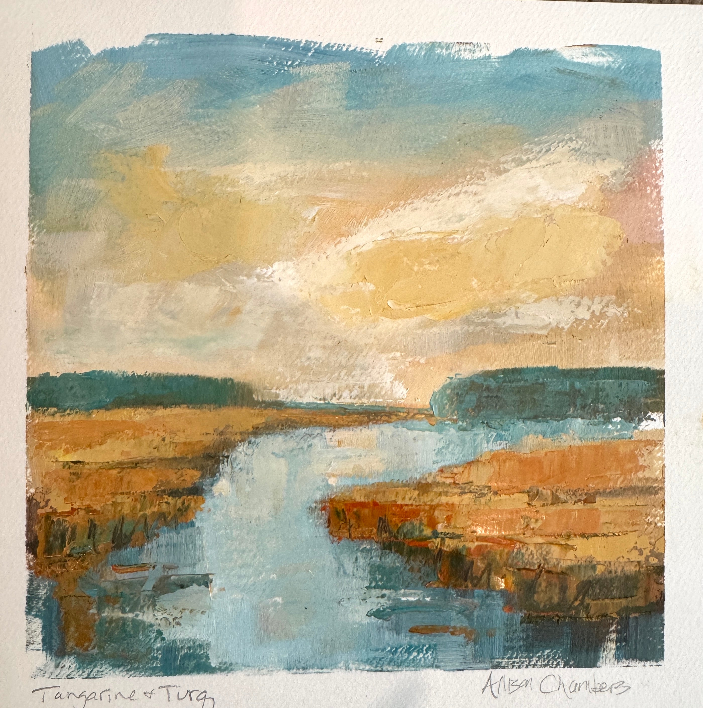 Allison Chambers - Tangerine and Turn (8 x 8)