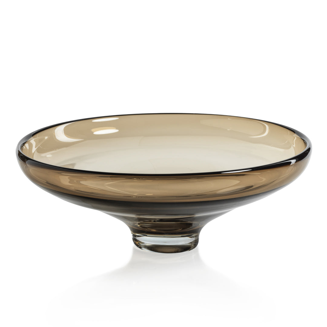 Large Taupe Glass Bowl