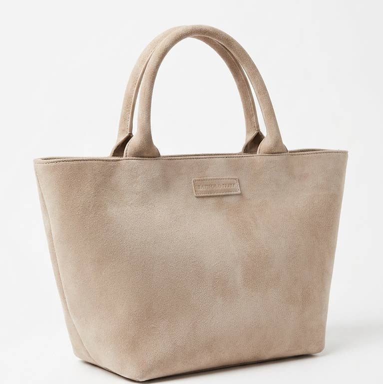 Taupe Suede Classic Tote Bag