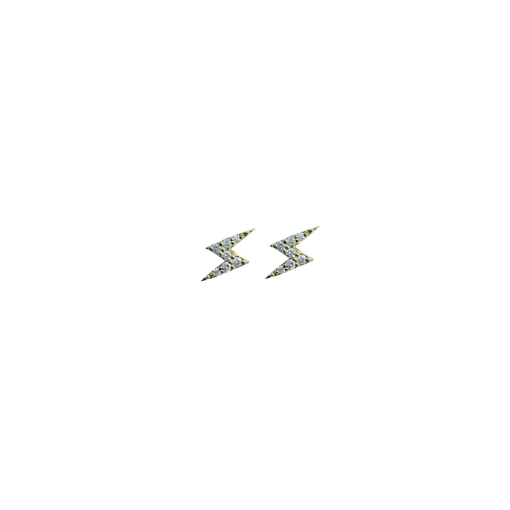 14K YG Diamond Thunder Studs