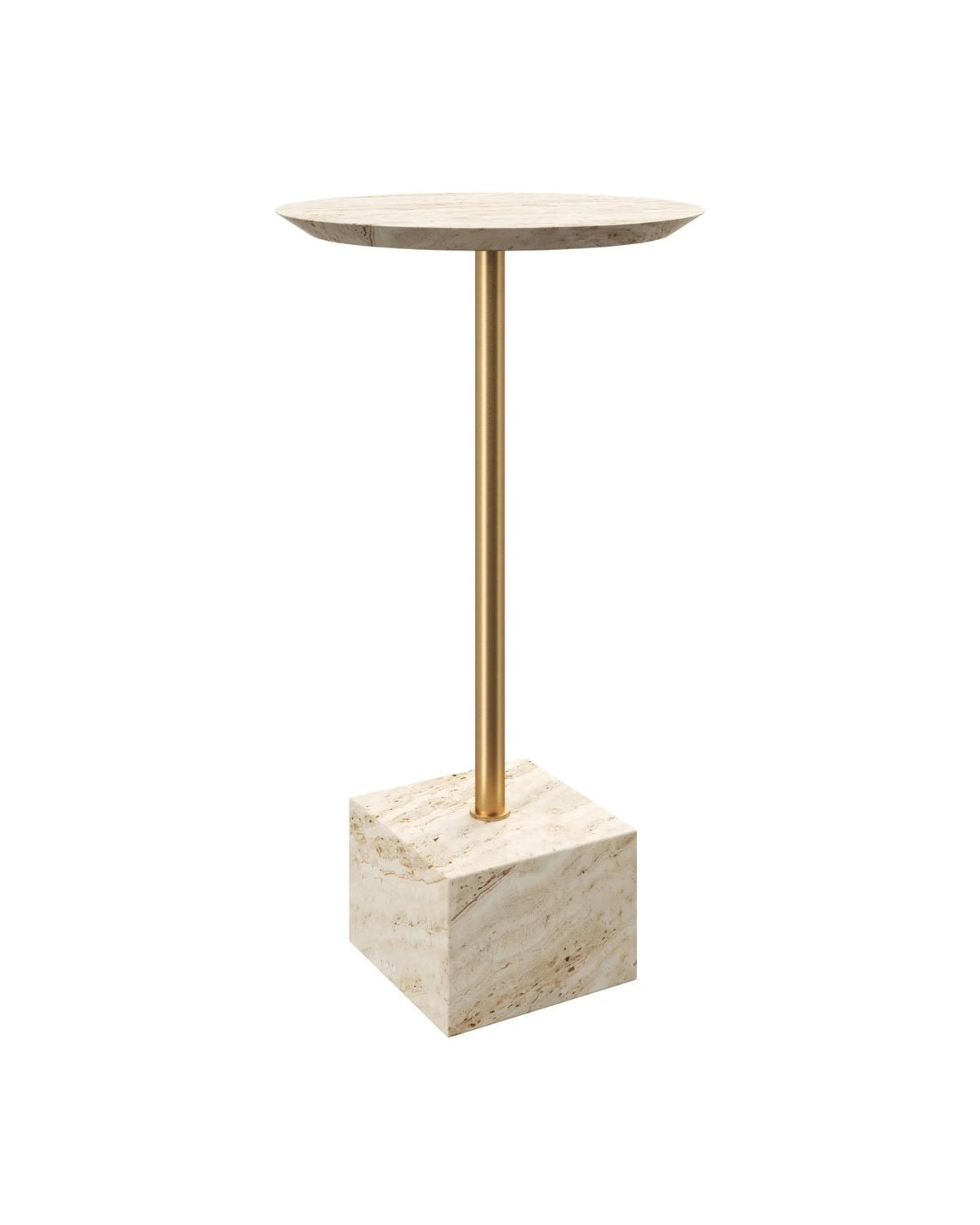 Travertine & Brass Drinks Table