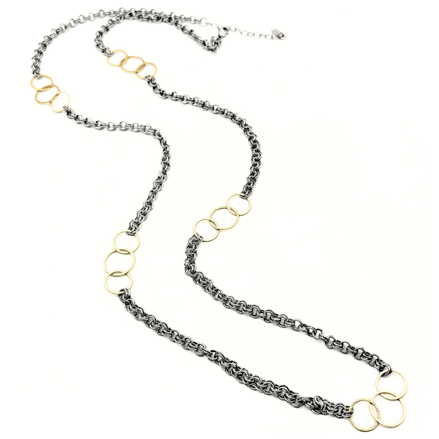 Trinity Long Mixed Metal Necklace