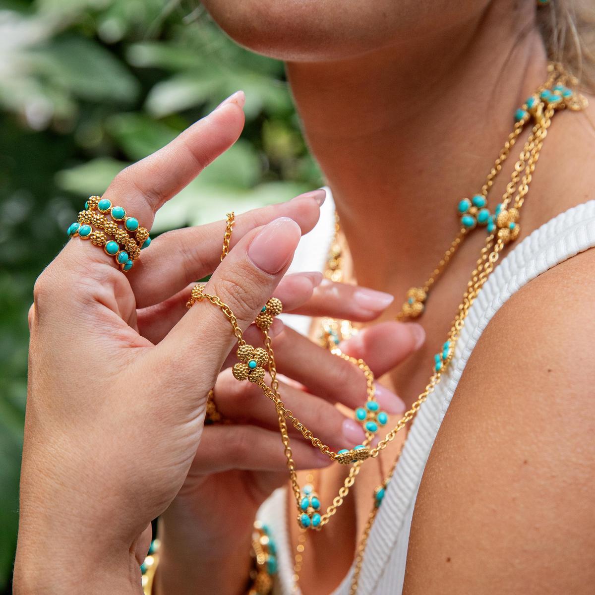 Size 8 Turquoise Berry Gem Ring