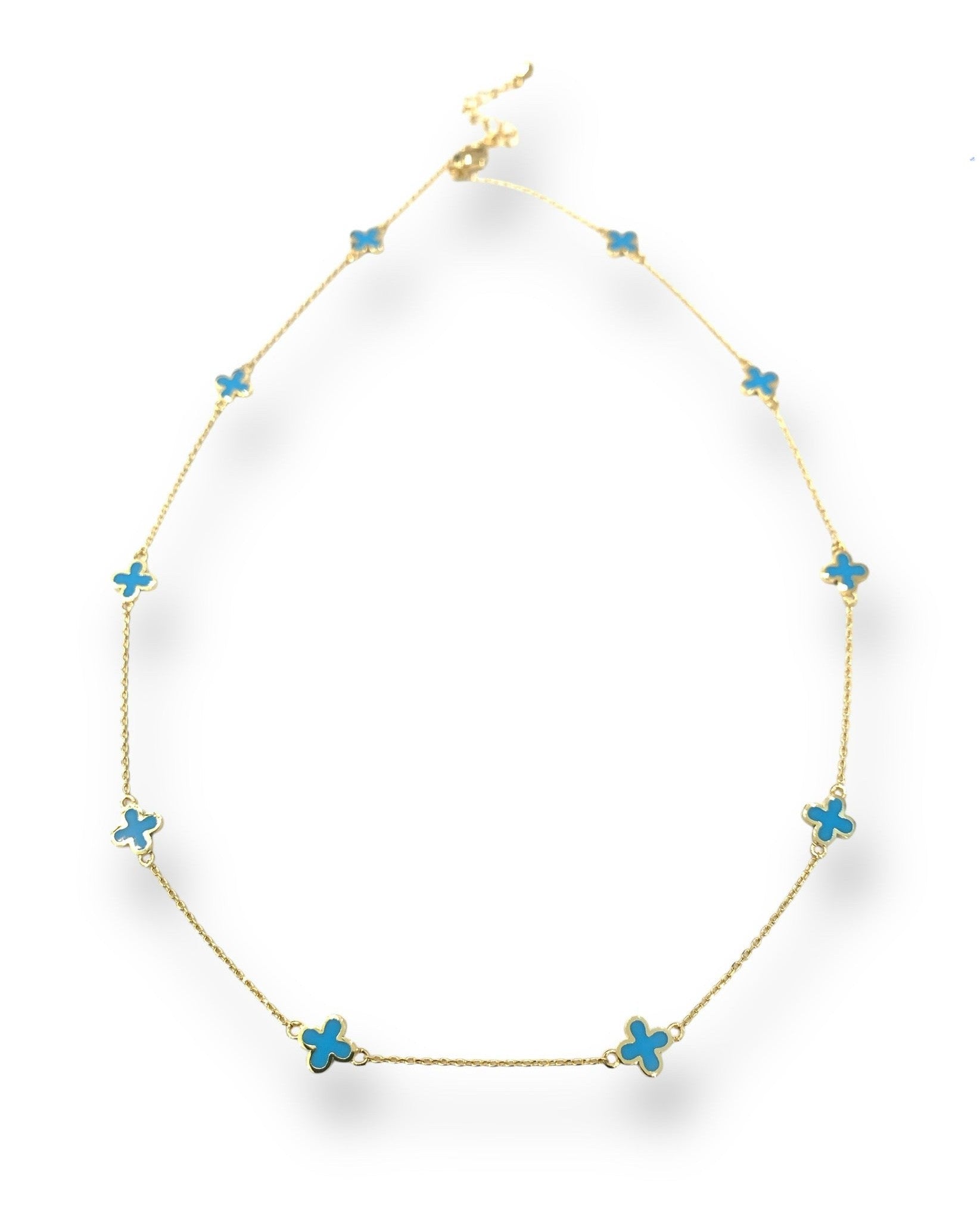 Turquoise Camila Enamel Clover Necklace
