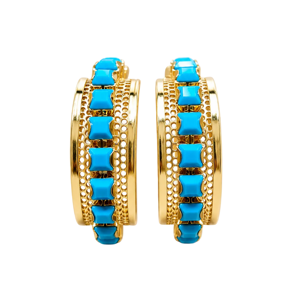 Kate Turquoise Hoop Earrings