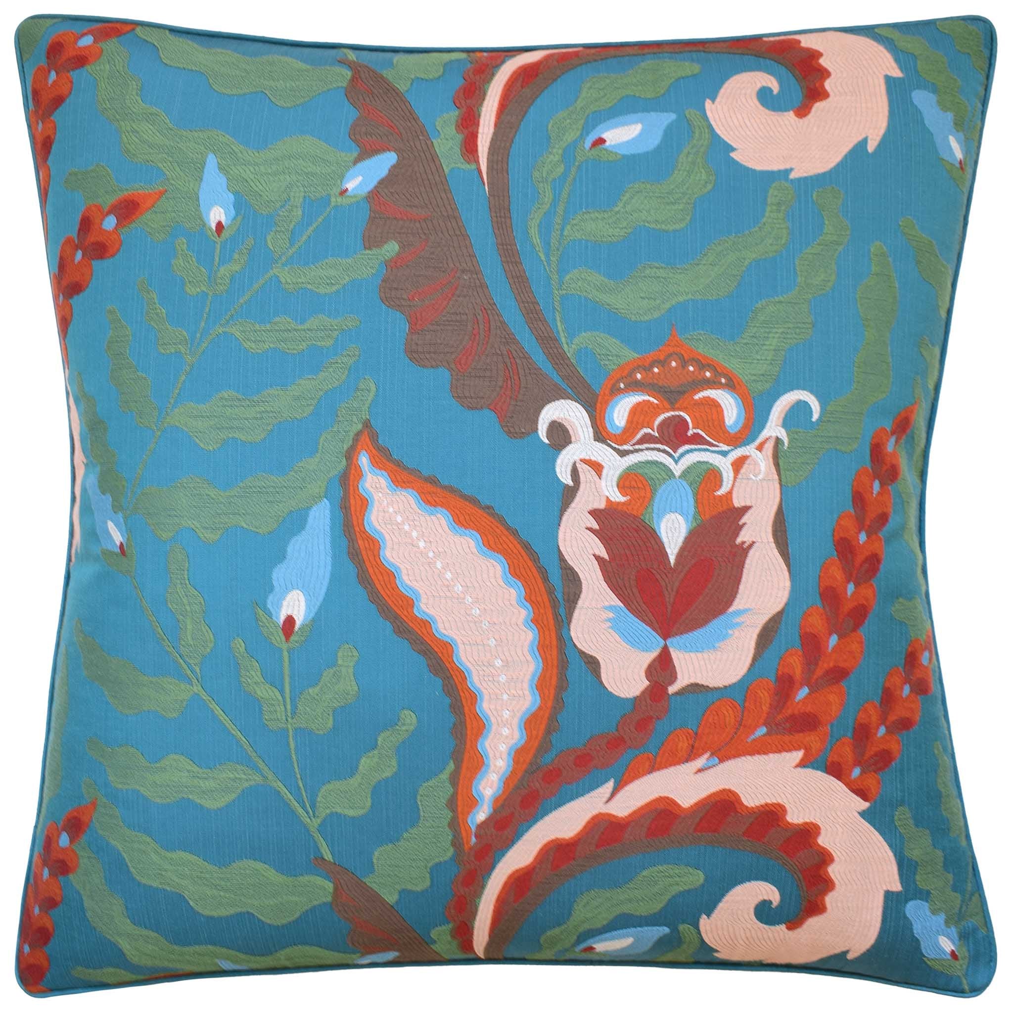 Turquoise Jaipur Fantaisie Pillow 22x22