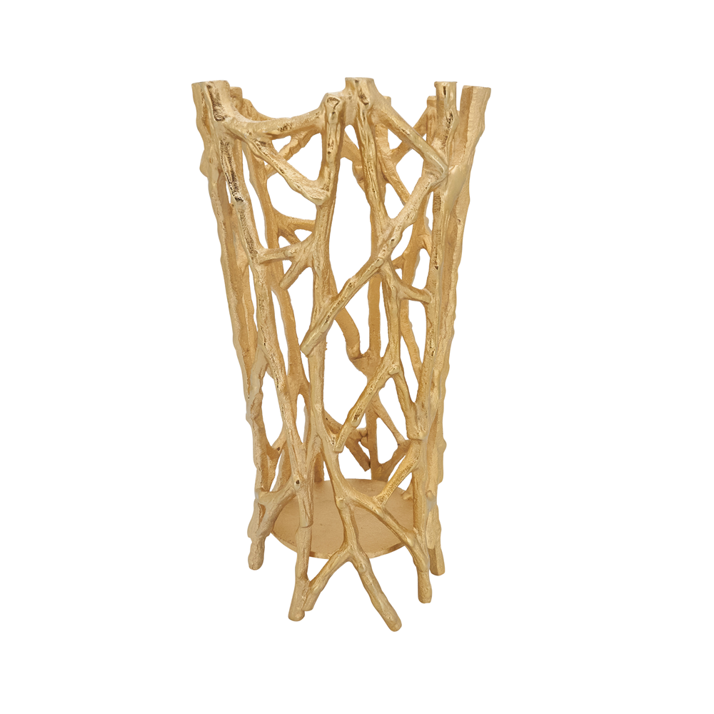 Gold Twig Candle Holder Large