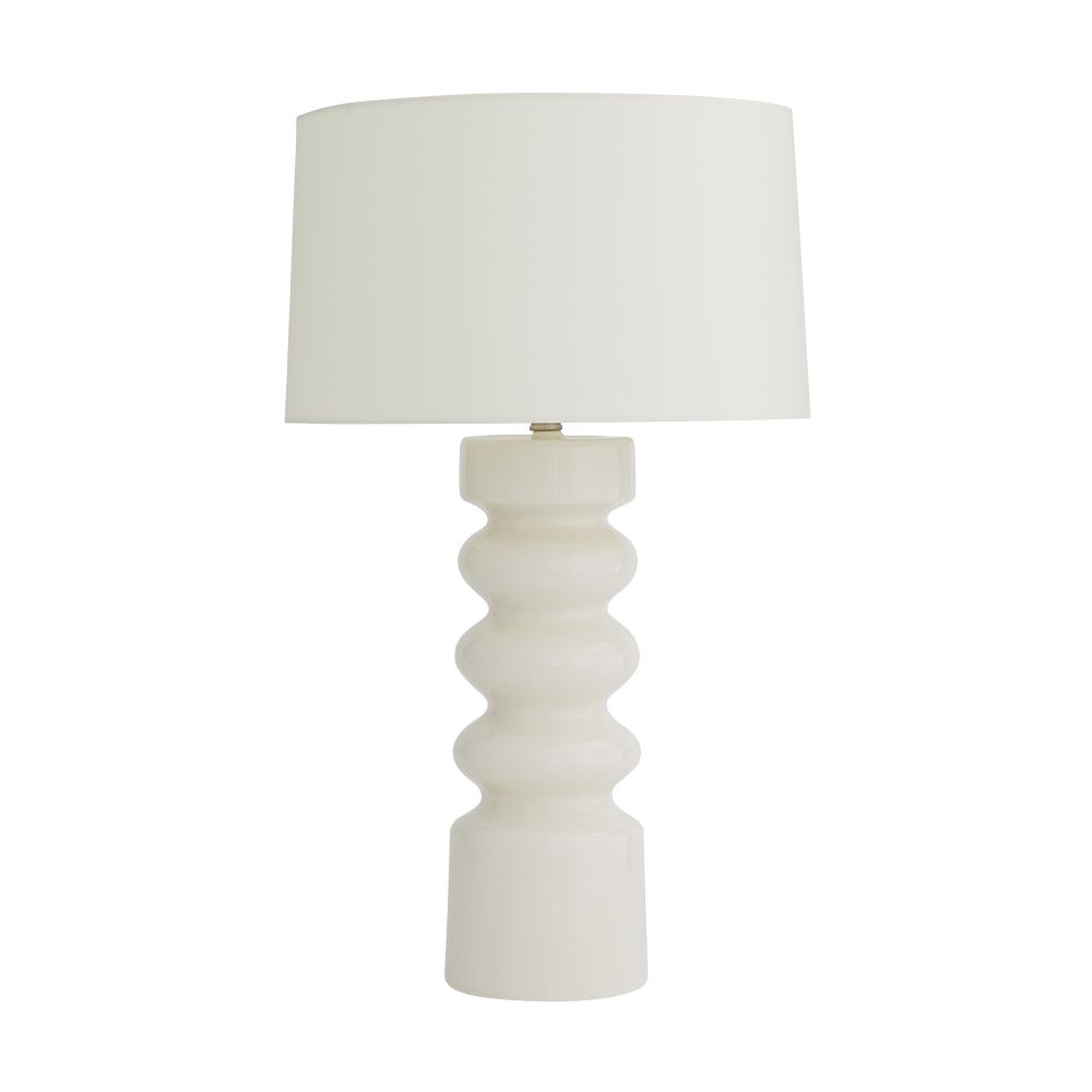 White Crackle Undulating Porcelain Lamp