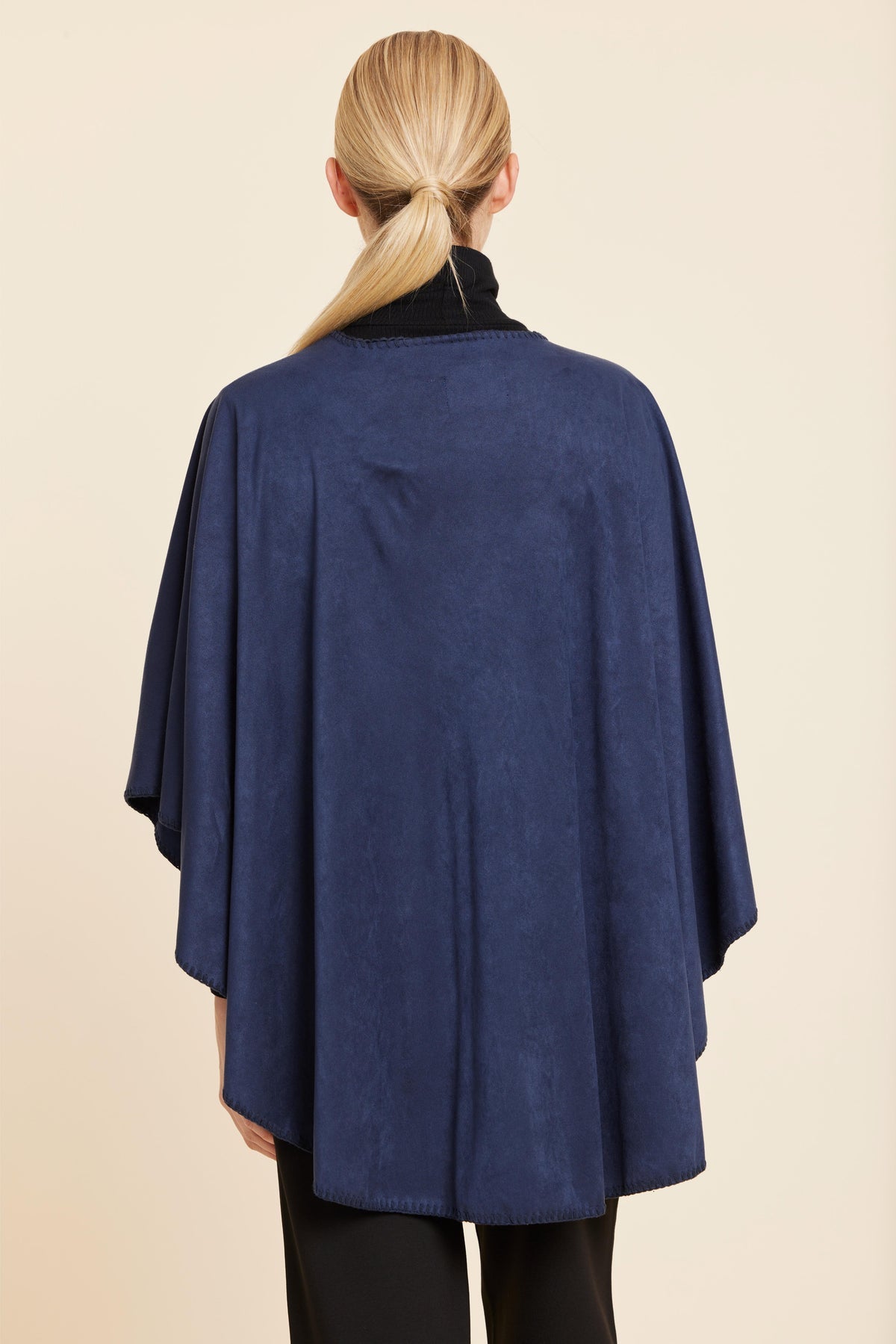 Navy Vegan Suede Wrap