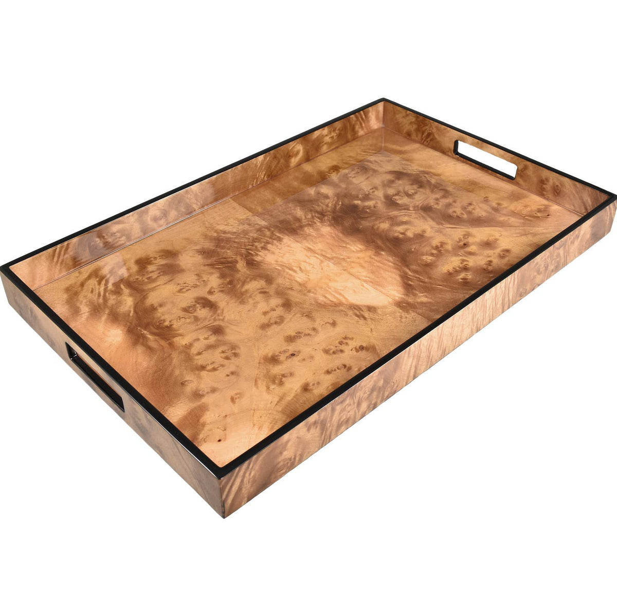 Walnut Burl & Black Trim Breakfast Tray