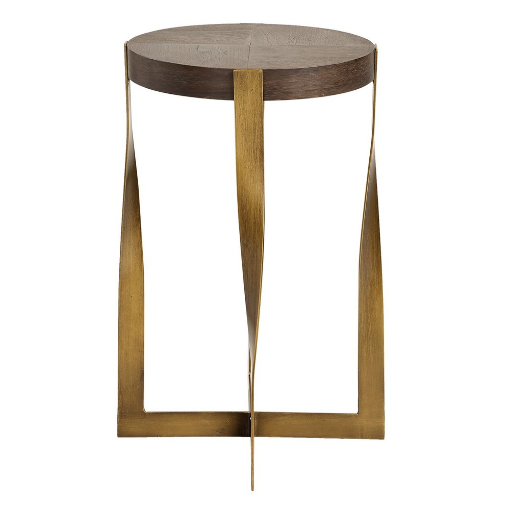 Walnut Veneer & Twisted Brass Table