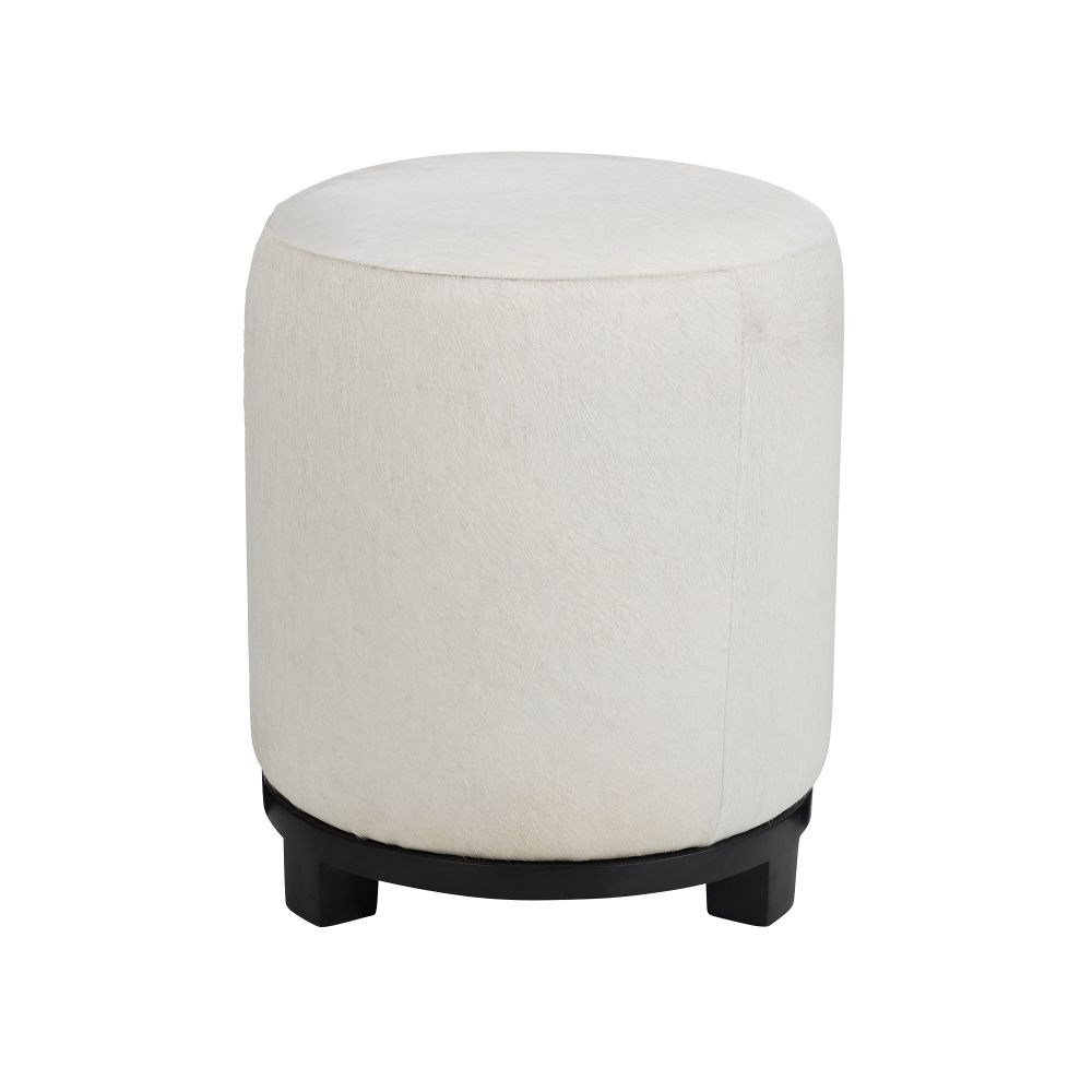 White Hide Leather Ottoman