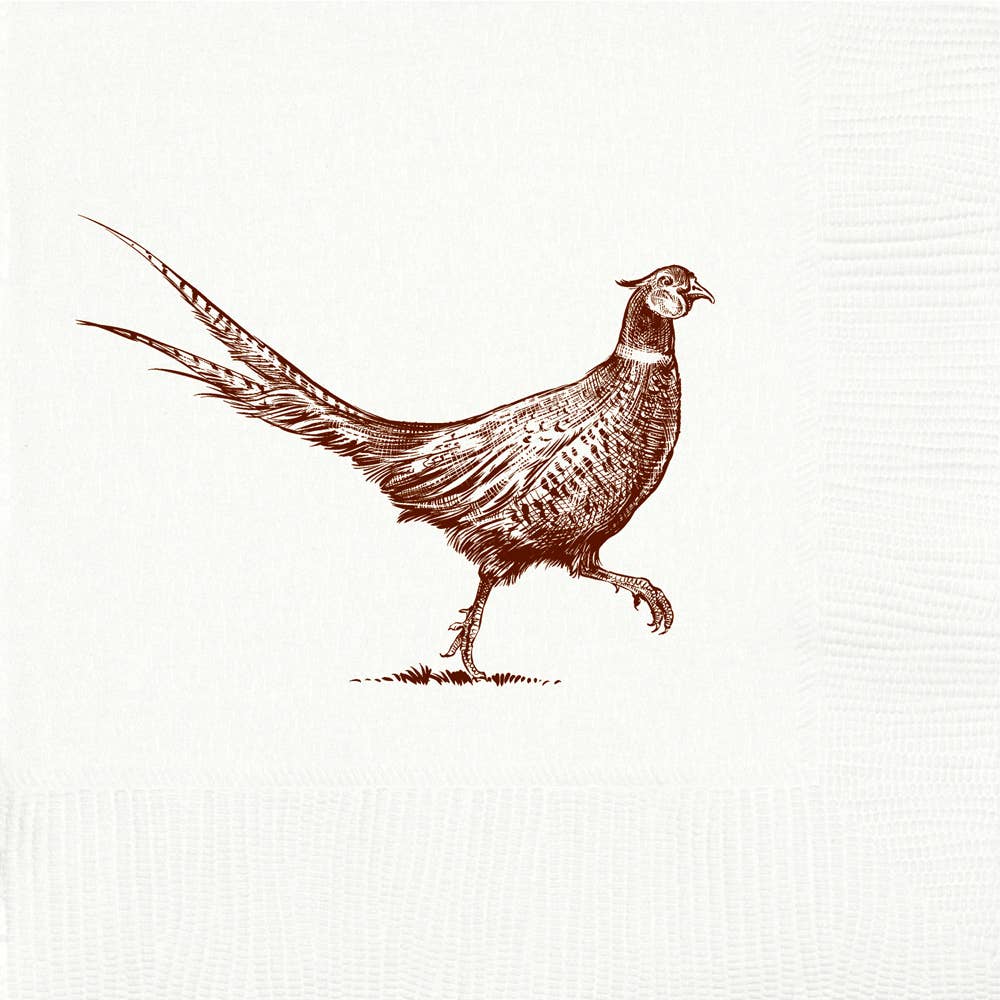 White Pheasant Strut Cocktail Napkins
