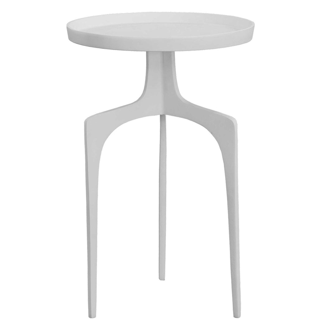 White Accent Table Shapely Curved Base