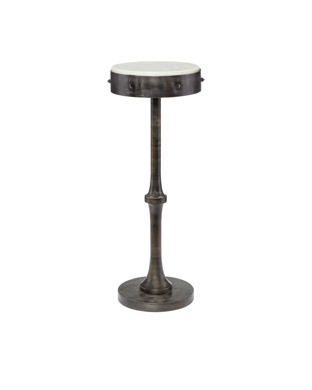 Black Iron & Marble Drinks Table
