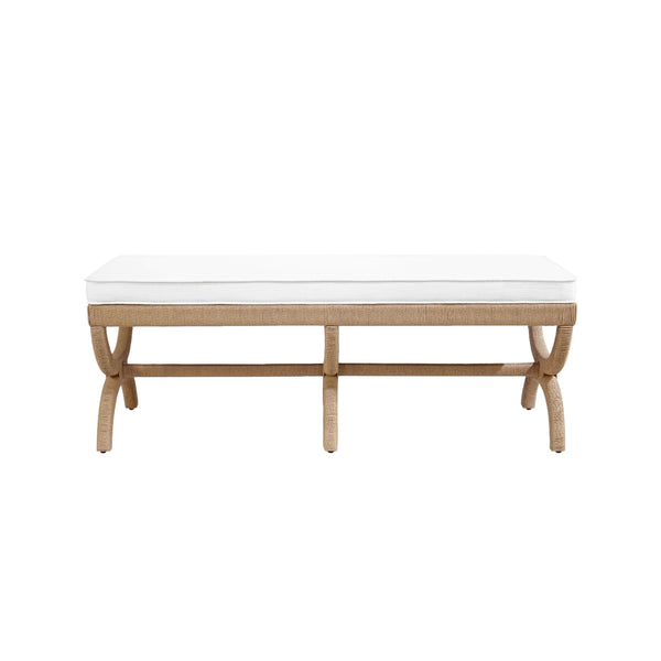 Rope & White Cushion Bench
