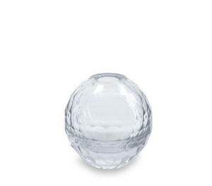 Round Glass Faceted Bud Vase
