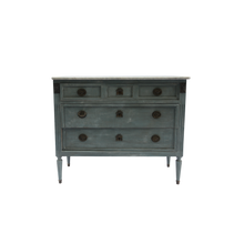 Load image into Gallery viewer, Louis XVI Chest Blue Grey White Marble Top
