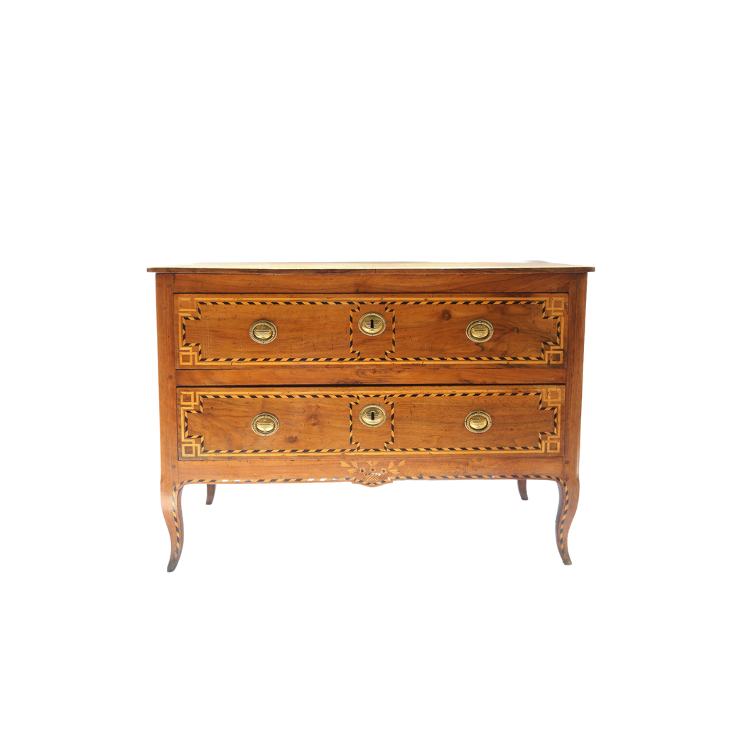Mid 1800s Walnut Commode with Inlay