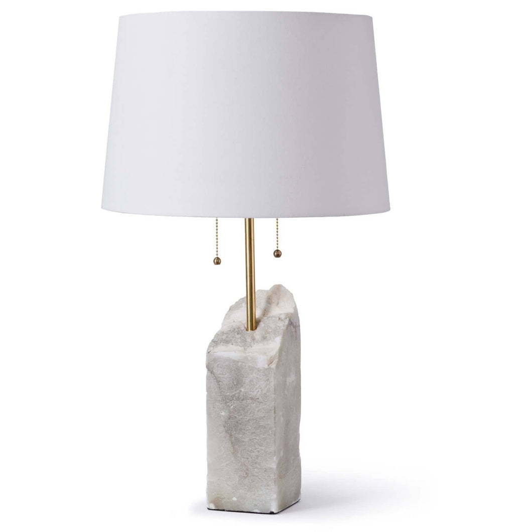 Square Raw Alabaster Lamp