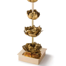 Load image into Gallery viewer, Gold Metal Flowers Table Lamp