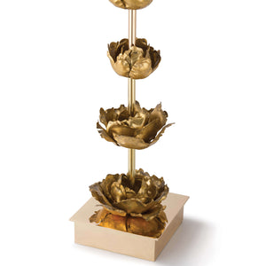 Gold Metal Flowers Table Lamp