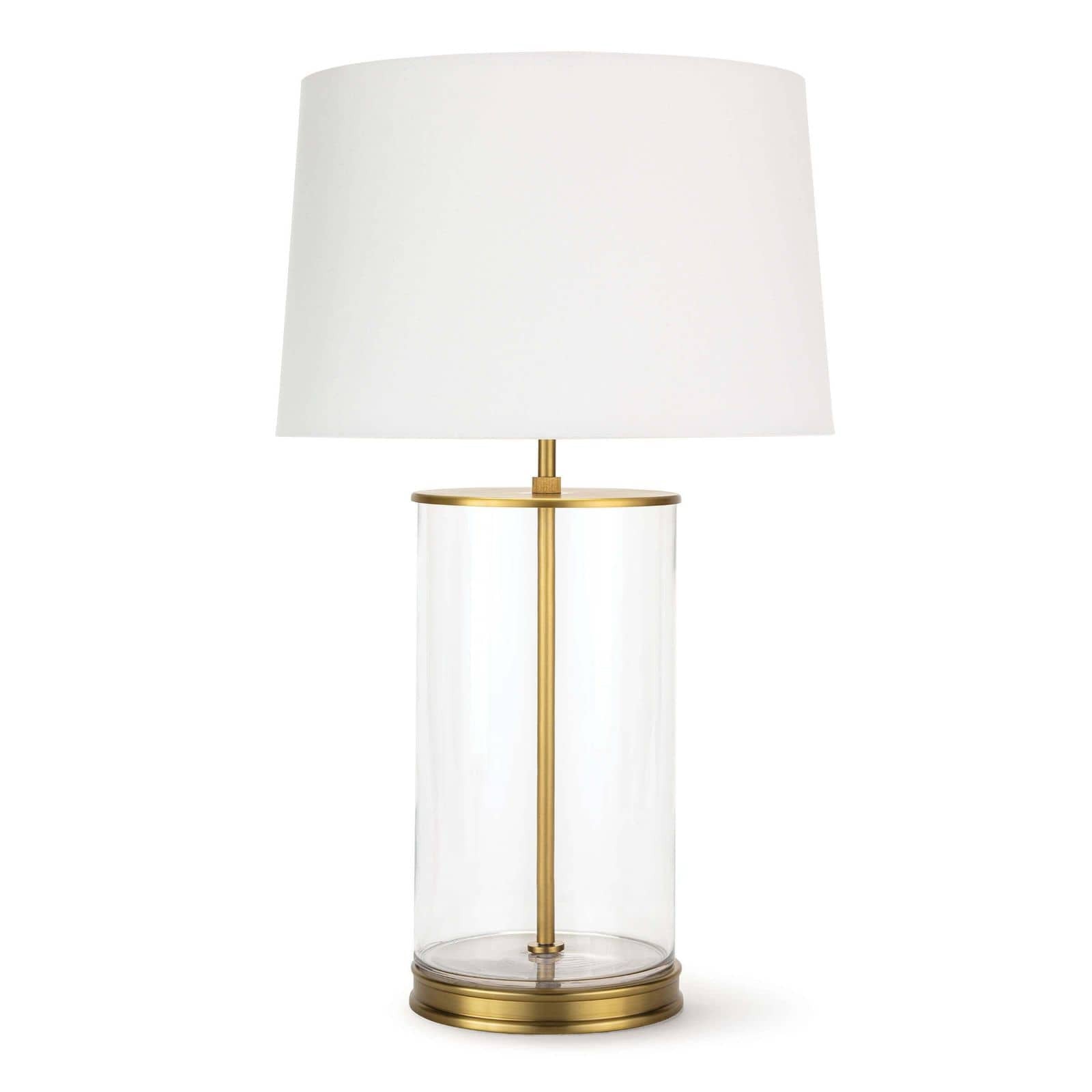 Brass Cylindrical Glass Lamp