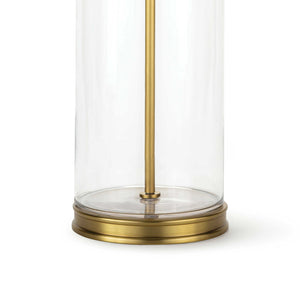 Brass Cylindrical Glass Lamp