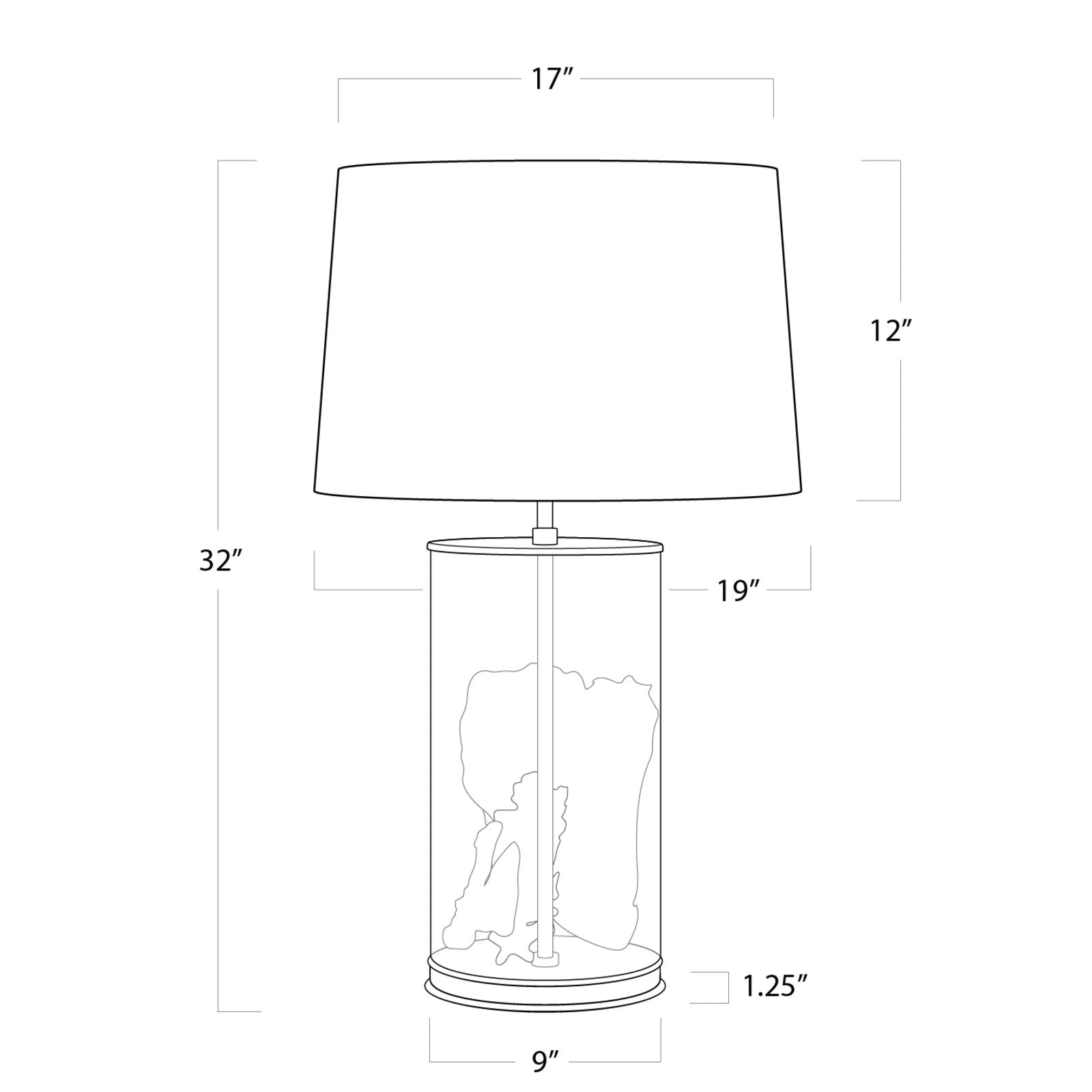 Brass Cylindrical Glass Lamp