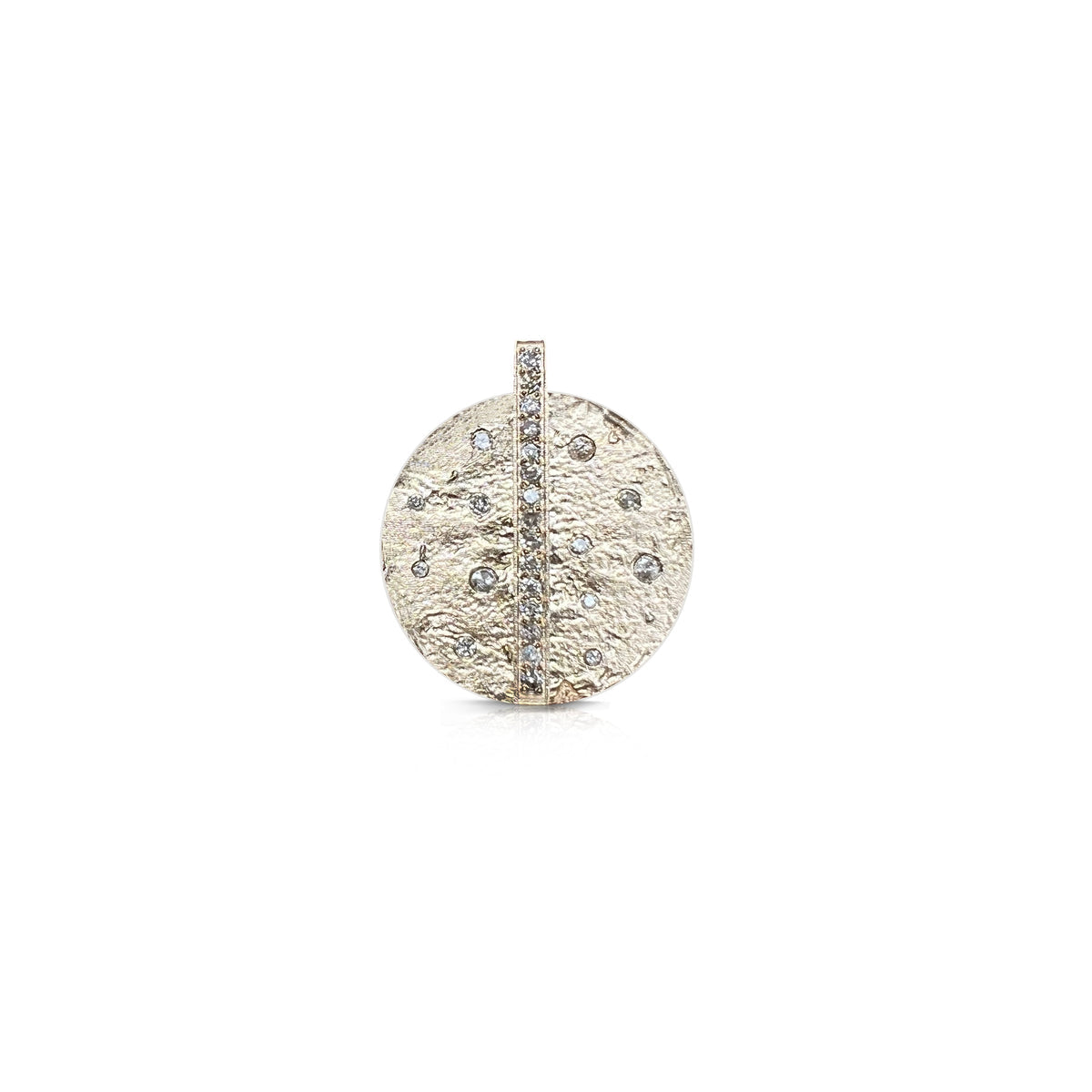 14K Hammered Diamond Medallion